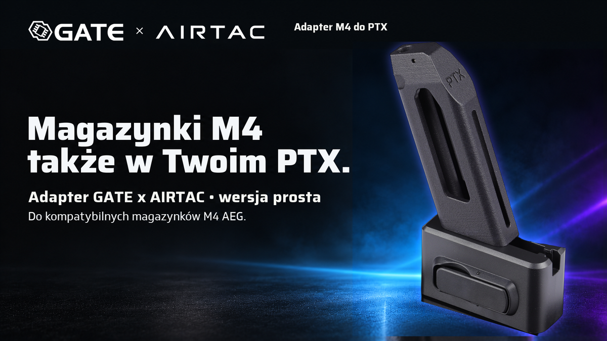 Prosty adapter GATE x AIRTAC M4 zamontowany w pistolecie GATE PTX HPA.