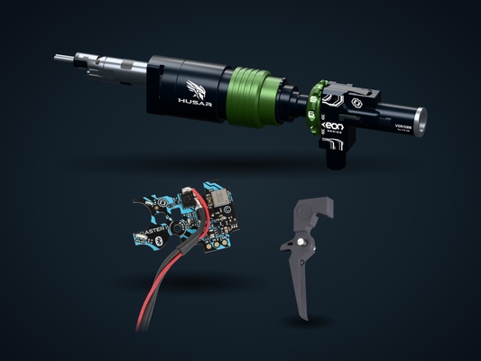 GATE HUSAR — silnik + komora hop-up + ASTER II Bluetooth® V2 + Quantum Trigger 2 w zestawie